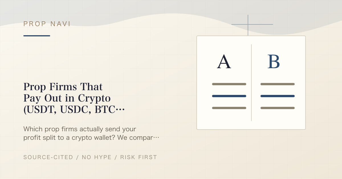 Prop Firms That Pay Out in Crypto (USDT, USDC, BTC) — 2026