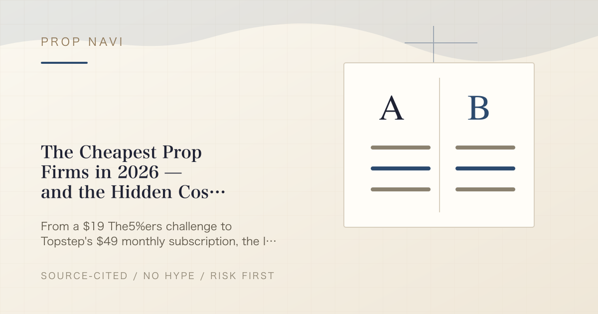 The Cheapest Prop Firms in 2026 — and the Hidden Cost of Cheap