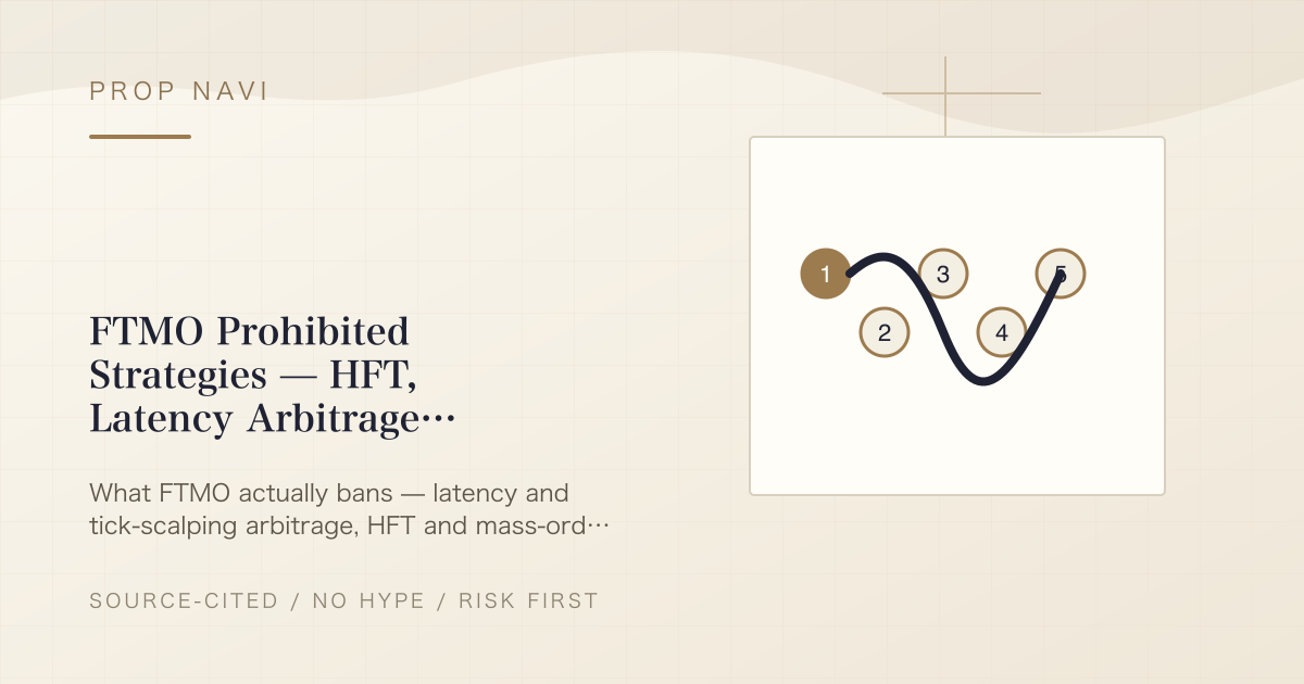 FTMO Prohibited Strategies — HFT, Latency Arbitrage, Account Management, Copy Trading