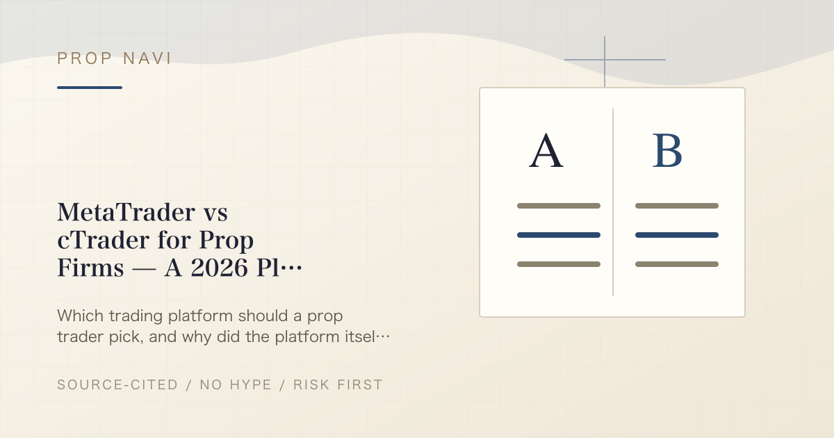 MetaTrader vs cTrader for Prop Firms — A 2026 Platform Guide