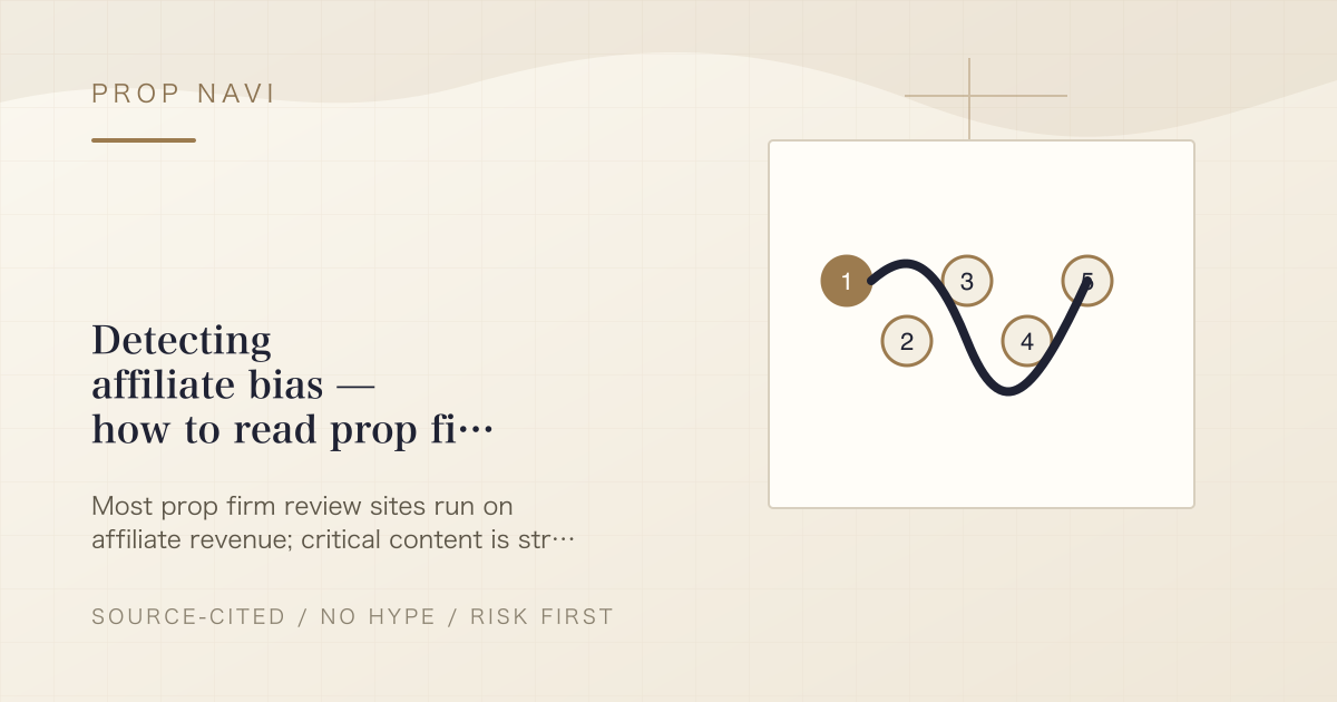Detecting affiliate bias — how to read prop firm reviews