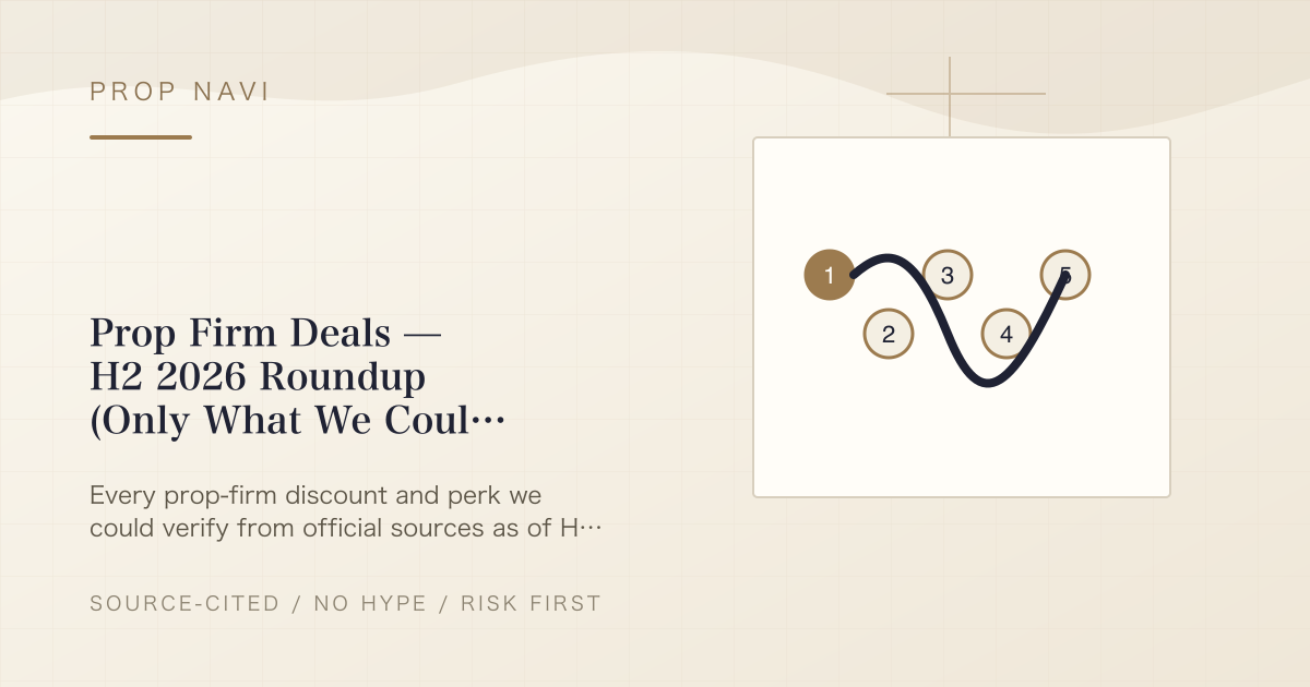Prop Firm Deals — H2 2026 Roundup (Only What We Could Verify)