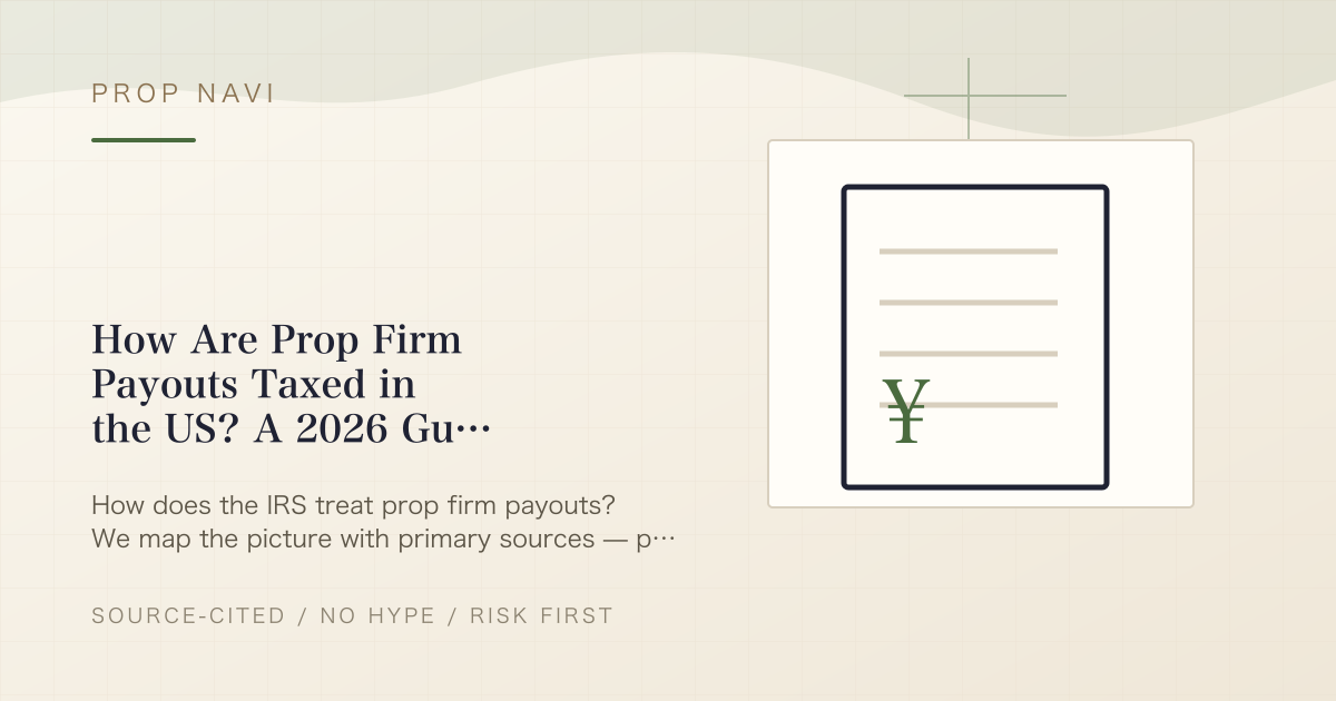 How Are Prop Firm Payouts Taxed in the US? A 2026 Guide for Funded Traders