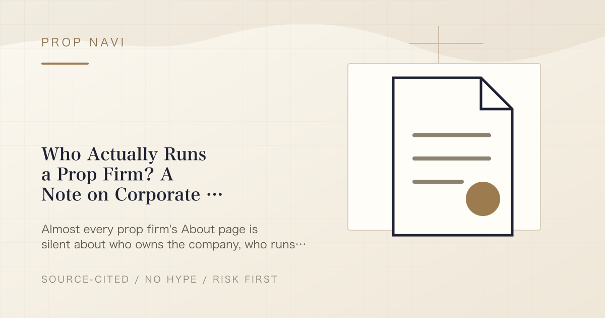Who Actually Runs a Prop Firm? A Note on Corporate Transparency