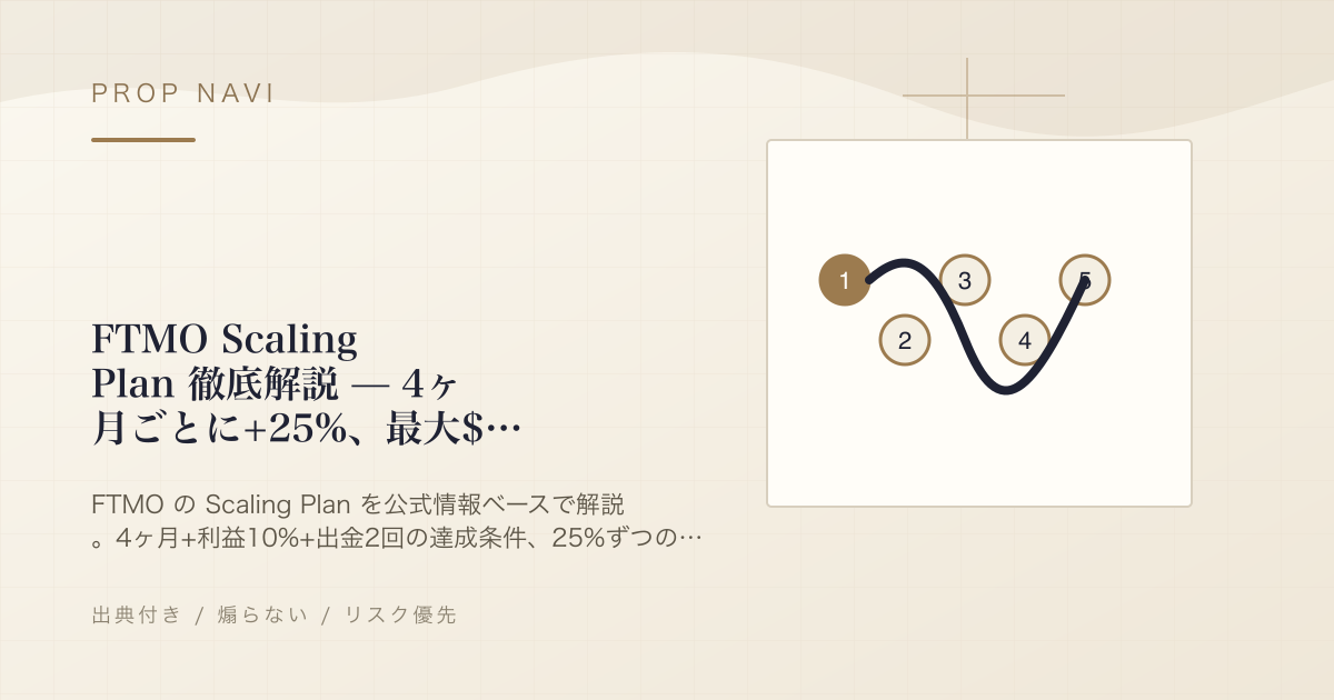FTMO Scaling Plan 徹底解説 — 4ヶ月ごとに+25%、最大$2Mまでの現実的な道のり