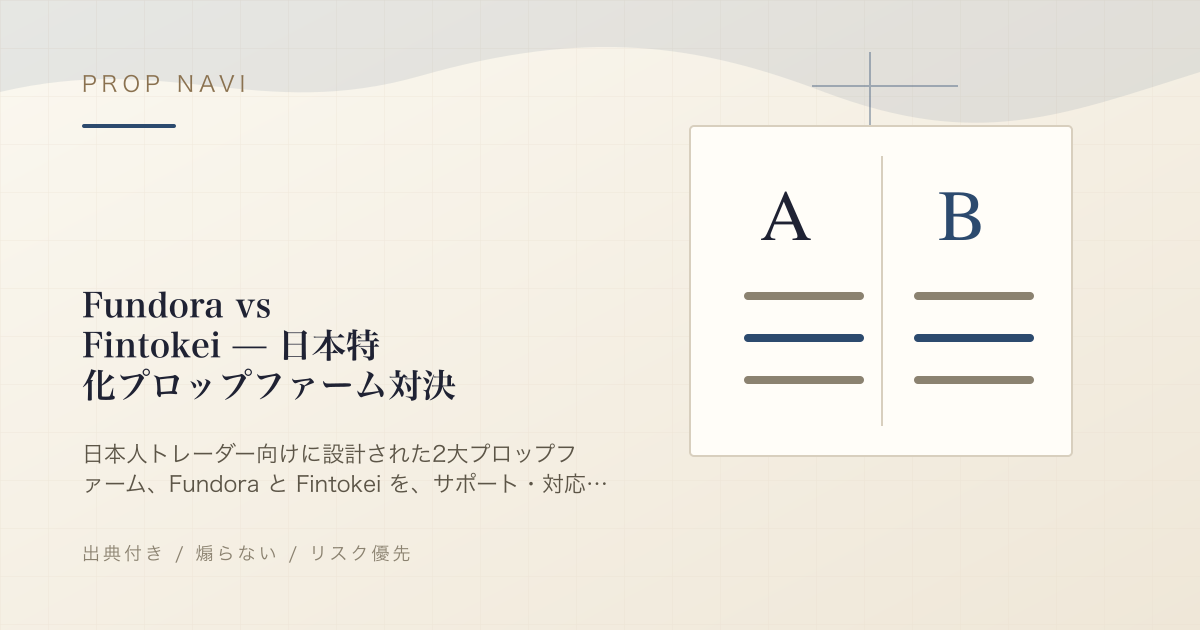 Fundora vs Fintokei — 日本特化プロップファーム対決