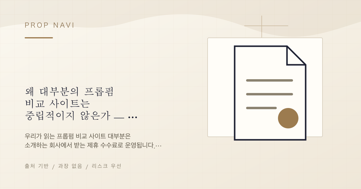 왜 대부분의 프롭펌 비교 사이트는 중립적이지 않은가 — 가려내는 법