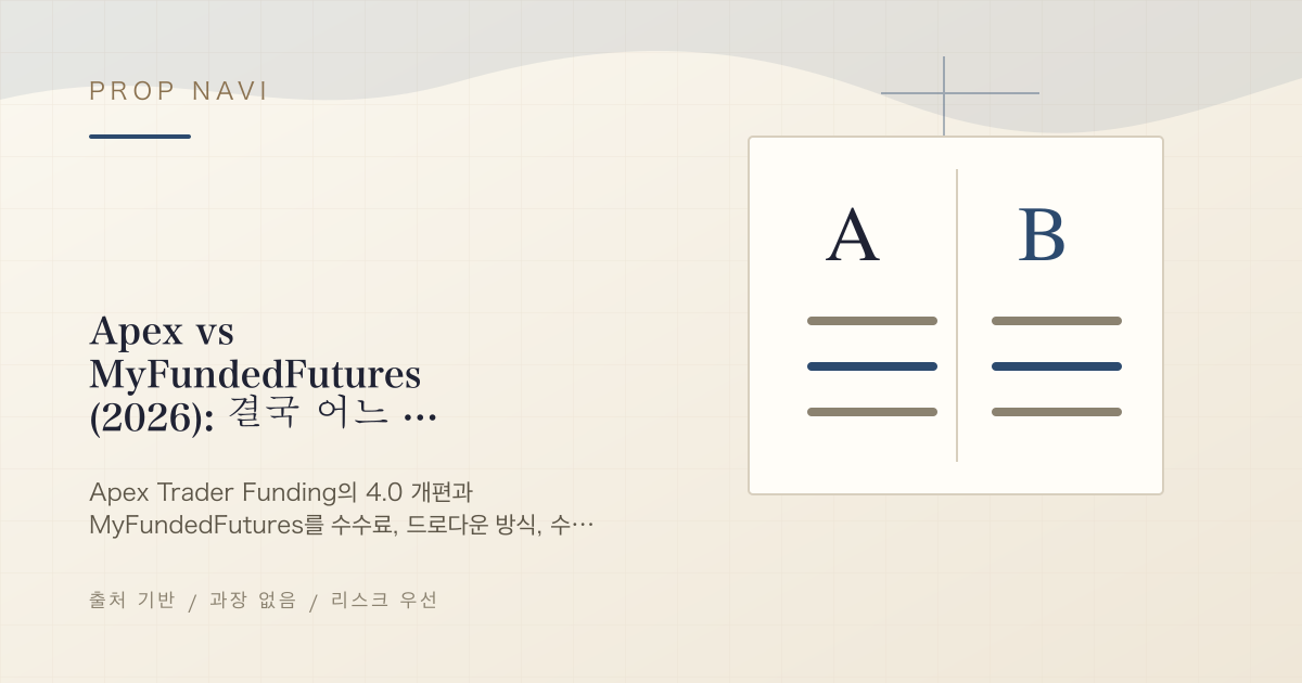 Apex vs MyFundedFutures (2026): 결국 어느 쪽이 더 많이 지급하나