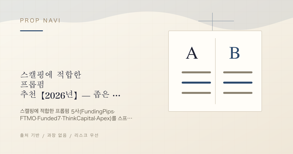 스캘핑에 적합한 프롭펌 추천【2026년】— 좁은 스프레드·빠른 체결로 선택