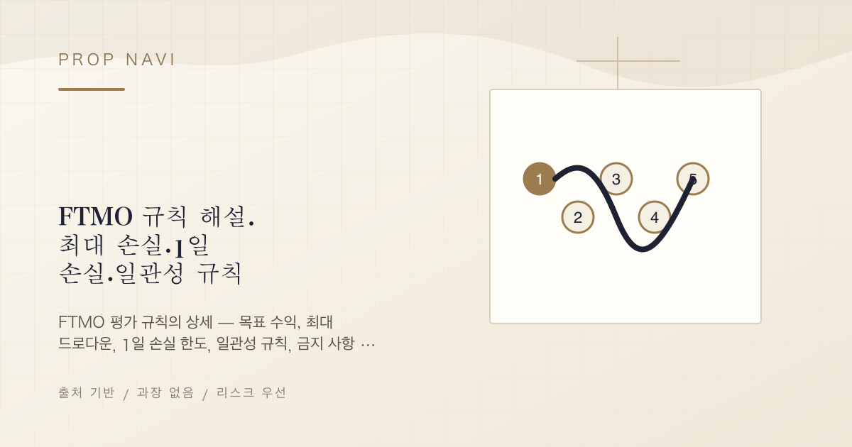 FTMO 규칙 해설. 최대 손실·1일 손실·일관성 규칙