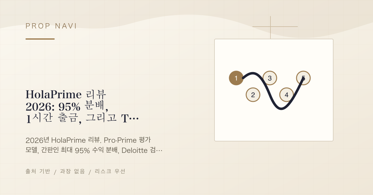 HolaPrime 리뷰 2026: 95% 분배, 1시간 출금, 그리고 Trustpilot 물음표