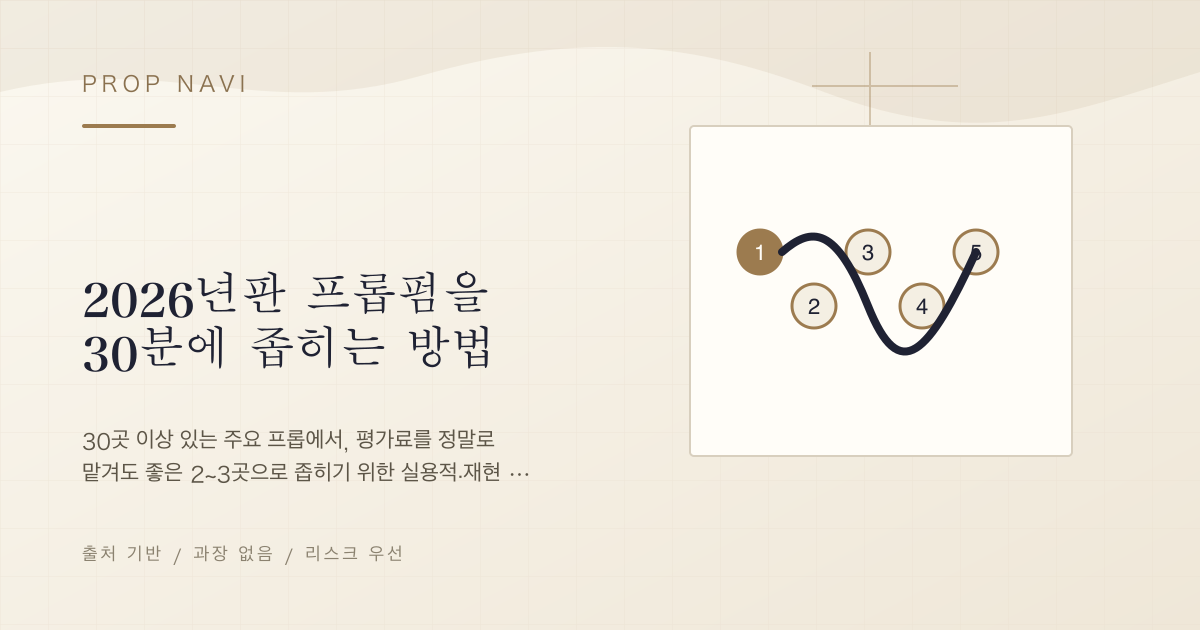 2026년판 프롭펌을 30분에 좁히는 방법