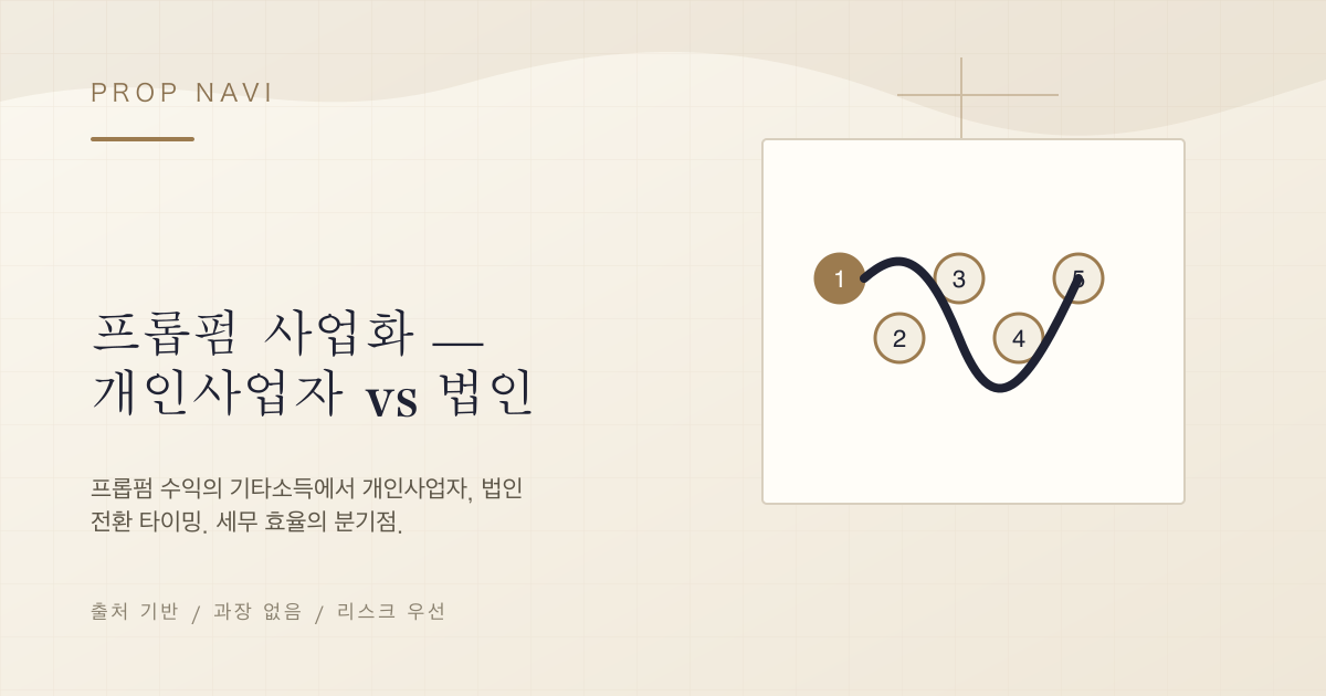 프롭펌 사업화 — 개인사업자 vs 법인