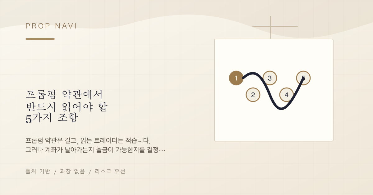 프롭펌 약관에서 반드시 읽어야 할 5가지 조항