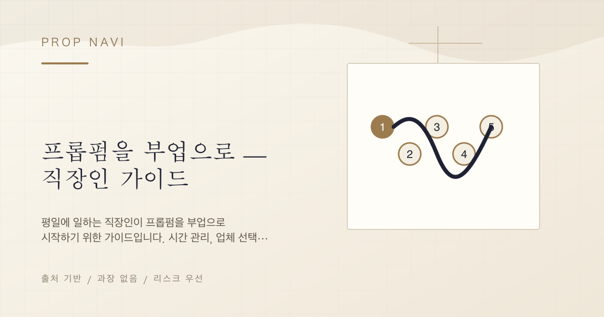 프롭펌을 부업으로 — 직장인 가이드