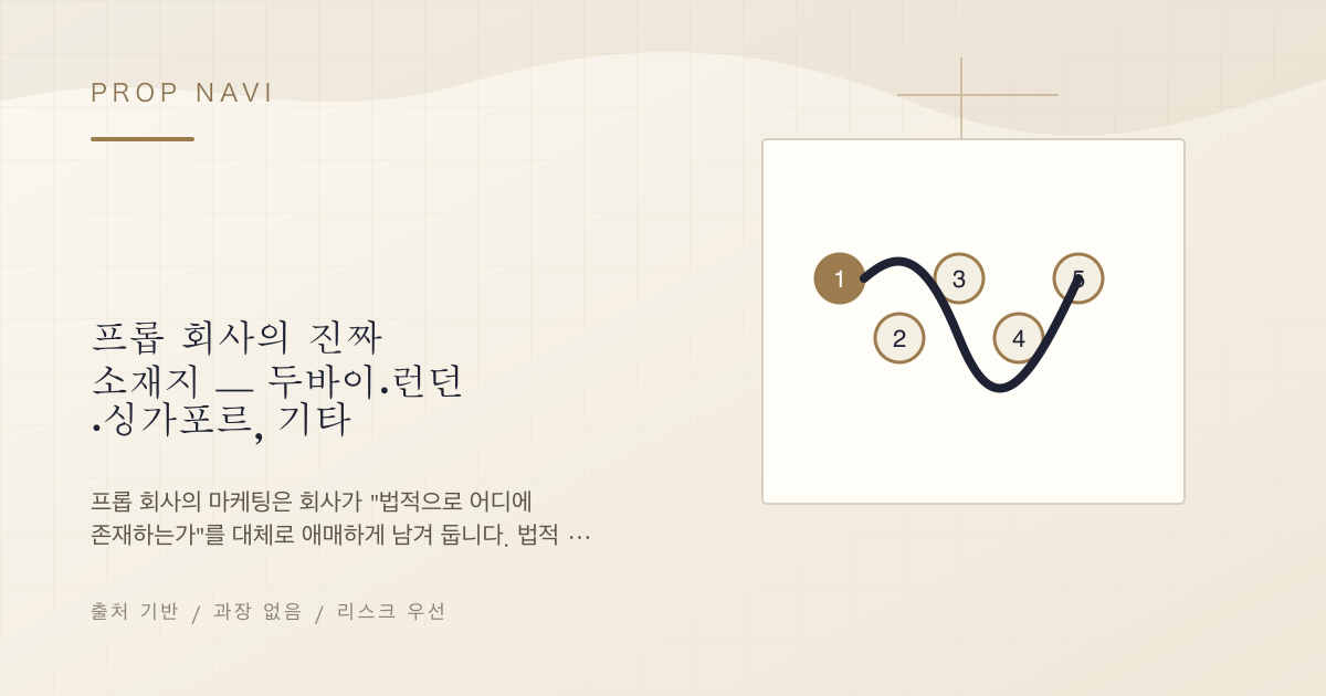 프롭 회사의 진짜 소재지 — 두바이·런던·싱가포르, 기타