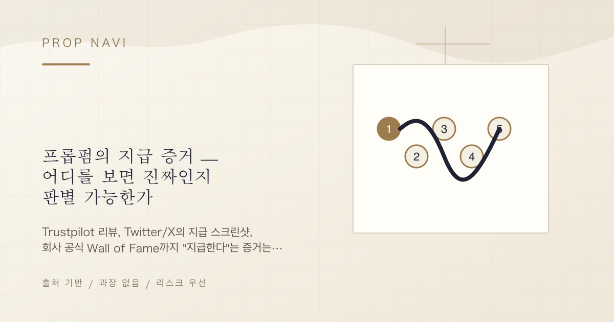 프롭펌의 지급 증거 — 어디를 보면 진짜인지 판별 가능한가