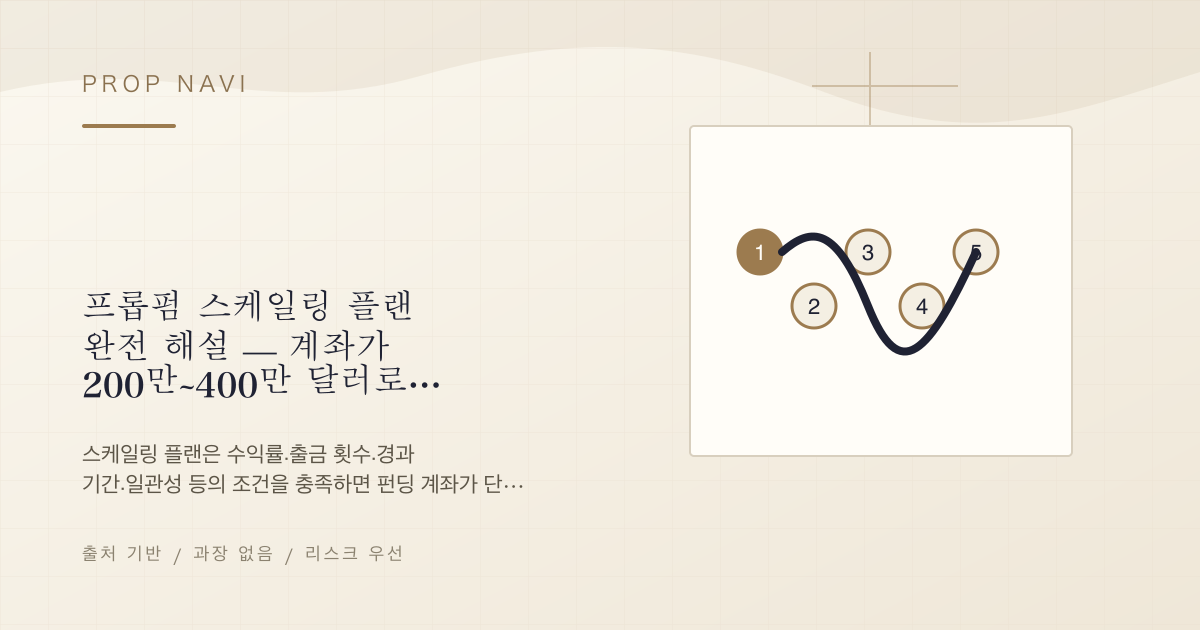 프롭펌 스케일링 플랜 완전 해설 — 계좌가 200만~400만 달러로 커지는 구조 (2026년판)