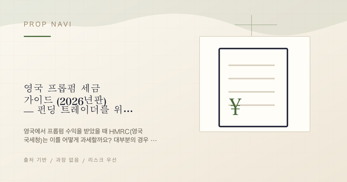 영국 프롭펌 세금 가이드 (2026년판) — 펀딩 트레이더를 위한 쉬운 설명