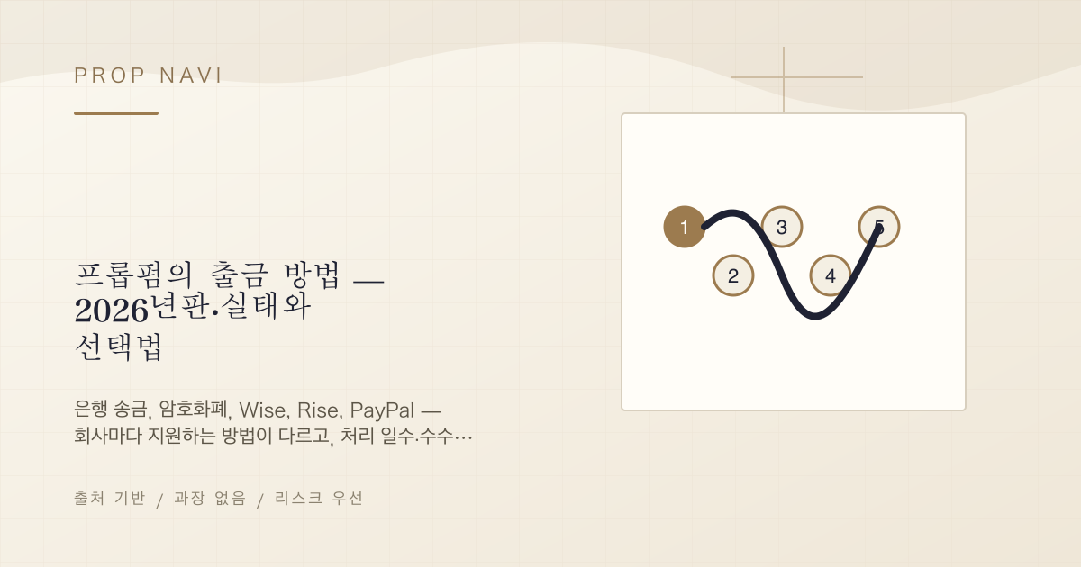 프롭펌의 출금 방법 — 2026년판·실태와 선택법