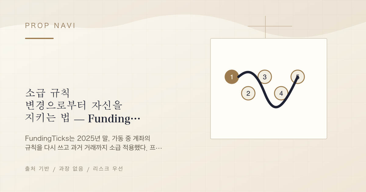 소급 규칙 변경으로부터 자신을 지키는 법 — FundingTicks 사례에서 배우는 프롭 약관 읽기