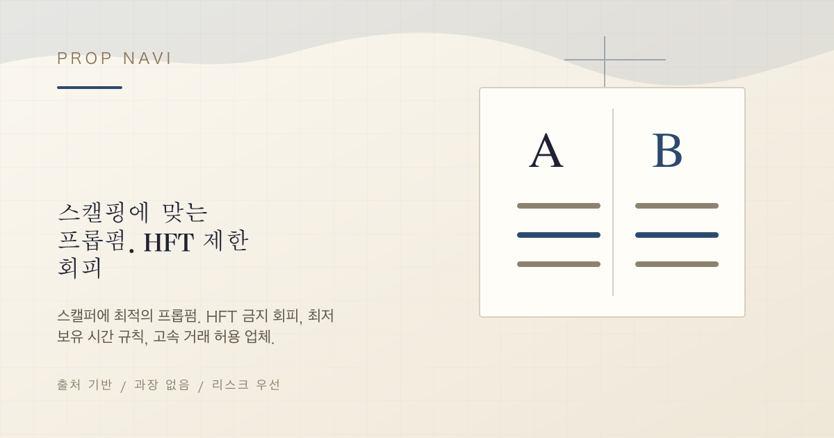 스캘핑에 맞는 프롭펌. HFT 제한 회피