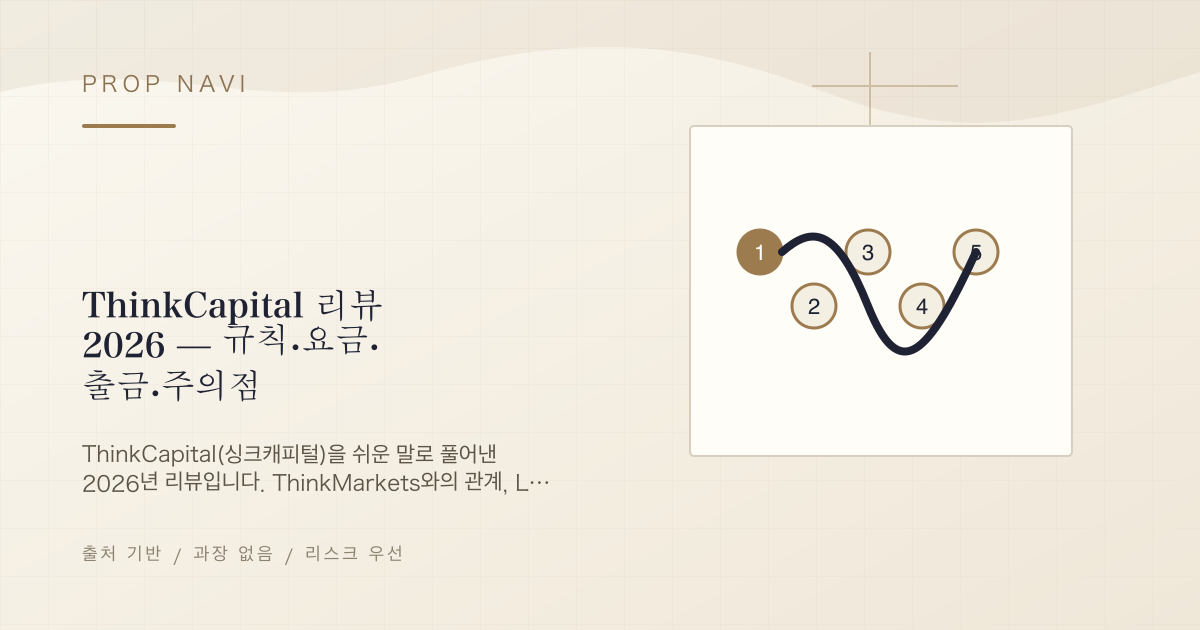 ThinkCapital 리뷰 2026 — 규칙·요금·출금·주의점