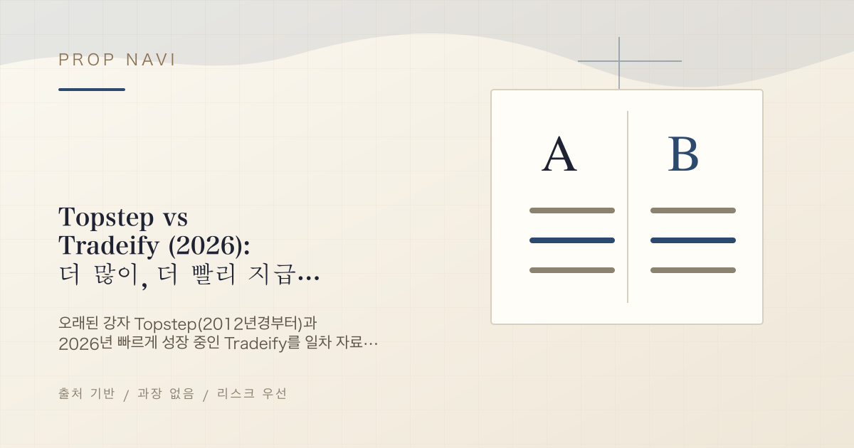 Topstep vs Tradeify (2026): 더 많이, 더 빨리 지급하는 곳은?