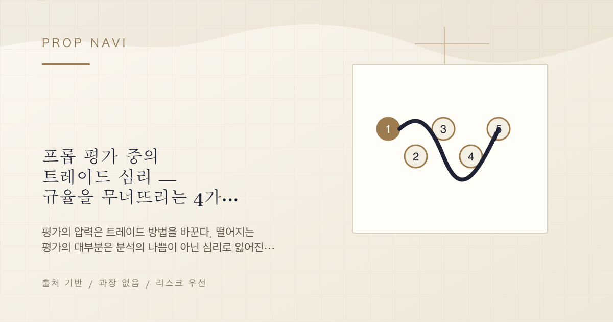 프롭 평가 중의 트레이드 심리 — 규율을 무너뜨리는 4가지 패턴