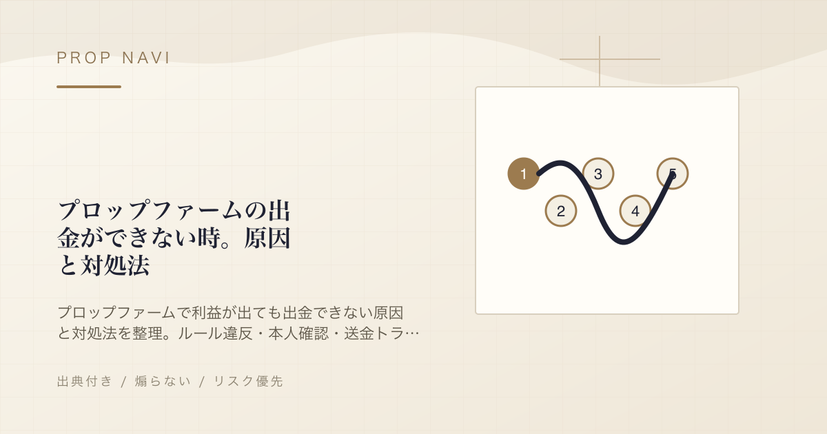 プロップファームの出金ができない時。原因と対処法