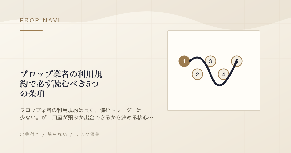 プロップ業者の利用規約で必ず読むべき5つの条項