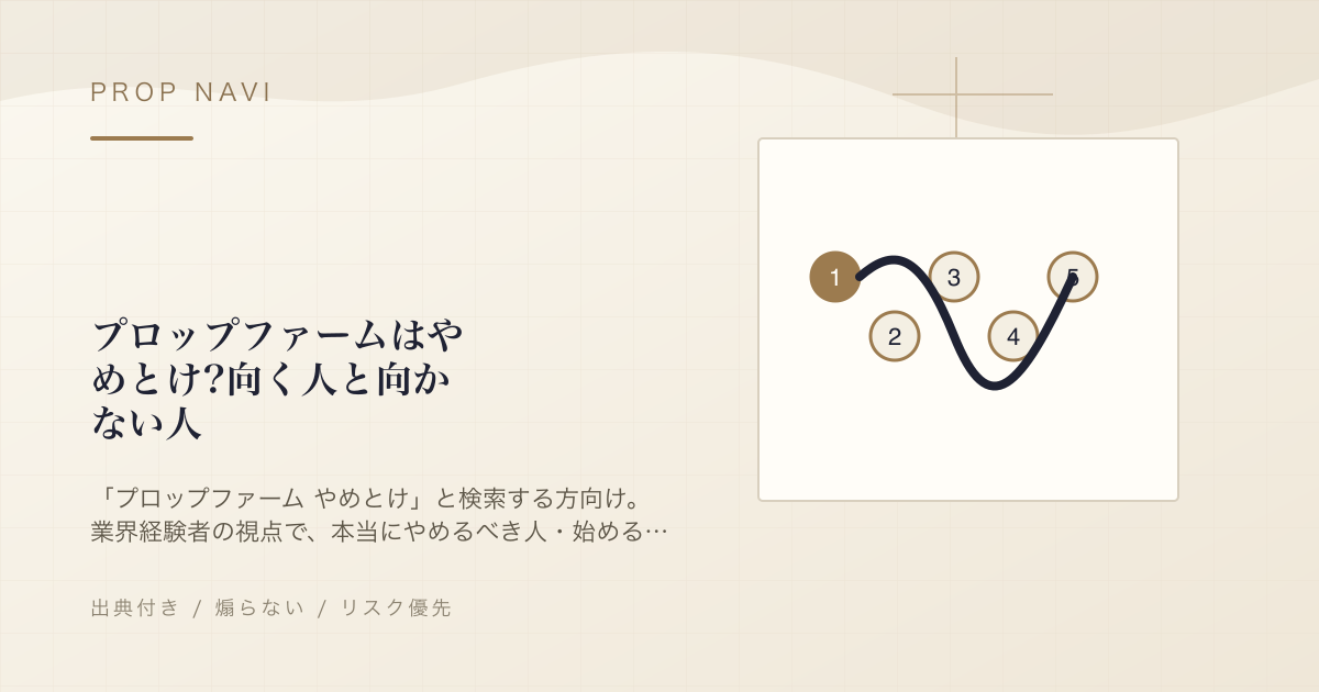 プロップファームはやめとけ?向く人と向かない人