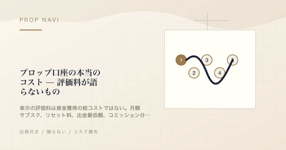 プロップ口座の本当のコスト — 評価料が語らないもの