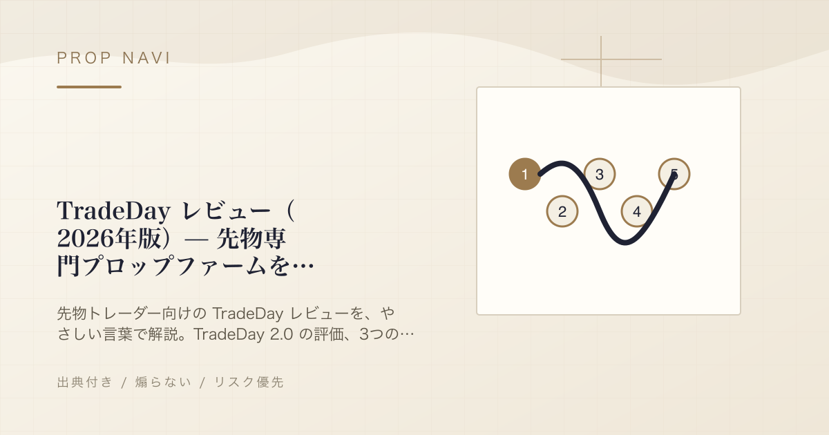 TradeDay レビュー（2026年版）— 先物専門プロップファームを正直に読む