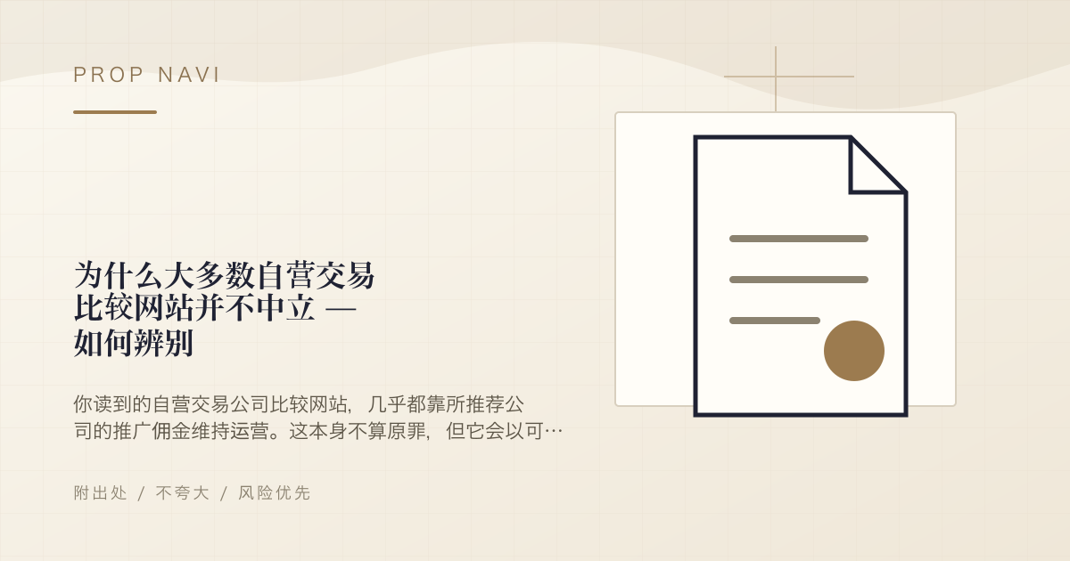 为什么大多数自营交易比较网站并不中立 — 如何辨别