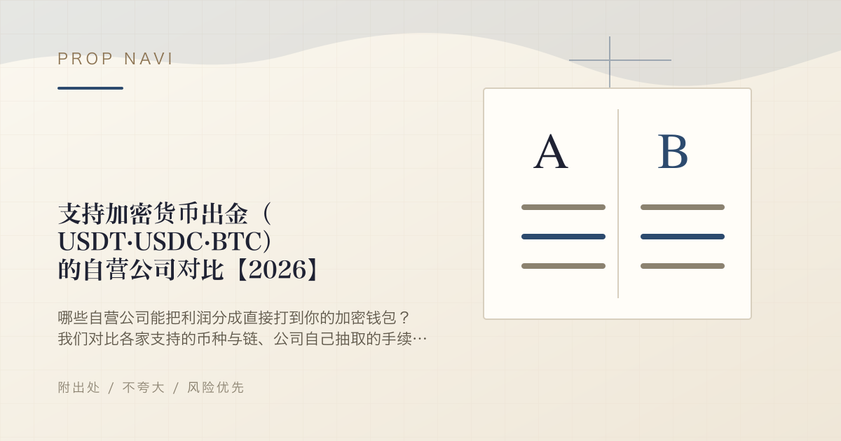 支持加密货币出金（USDT·USDC·BTC）的自营公司对比【2026】