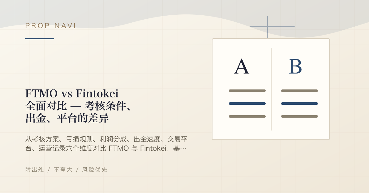 FTMO vs Fintokei 全面对比 — 考核条件、出金、平台的差异