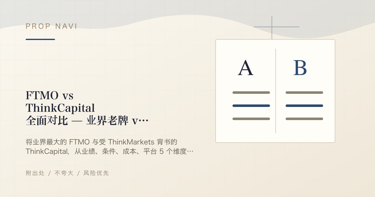 FTMO vs ThinkCapital 全面对比 — 业界老牌 vs 经纪商背书新秀