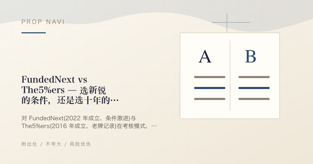 FundedNext vs The5%ers — 选新锐的条件，还是选十年的记录？