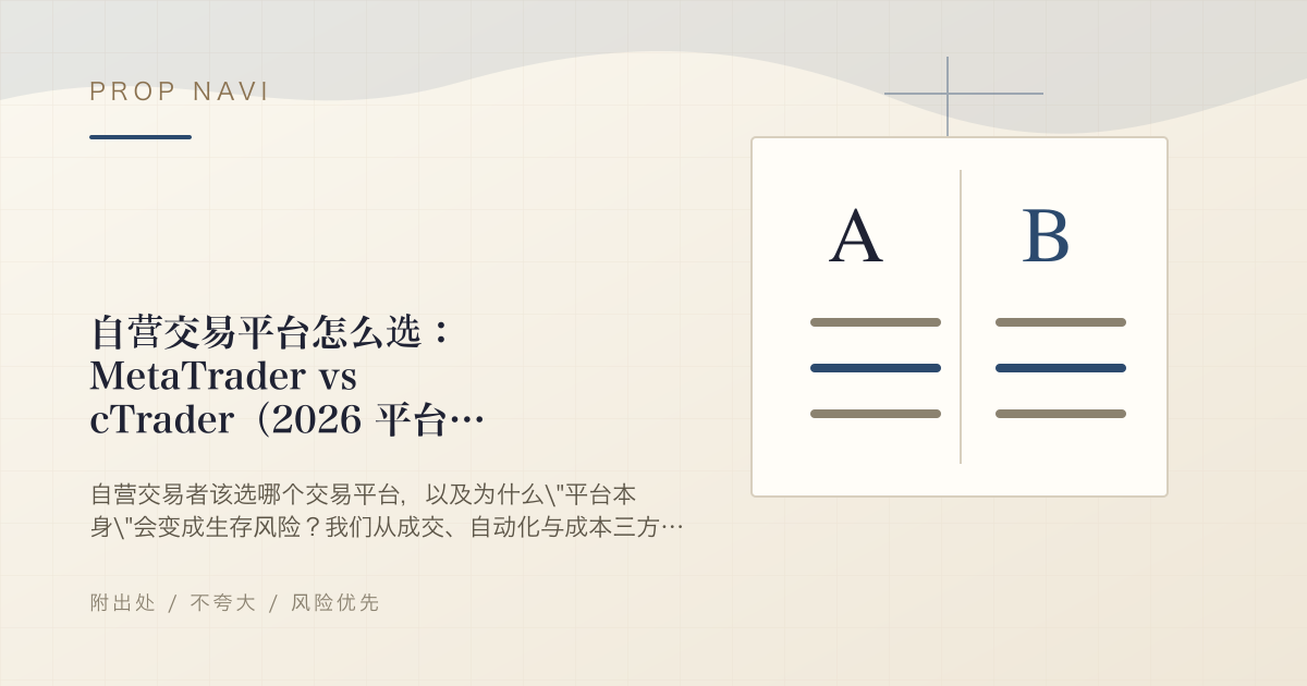 自营交易平台怎么选：MetaTrader vs cTrader（2026 平台指南）