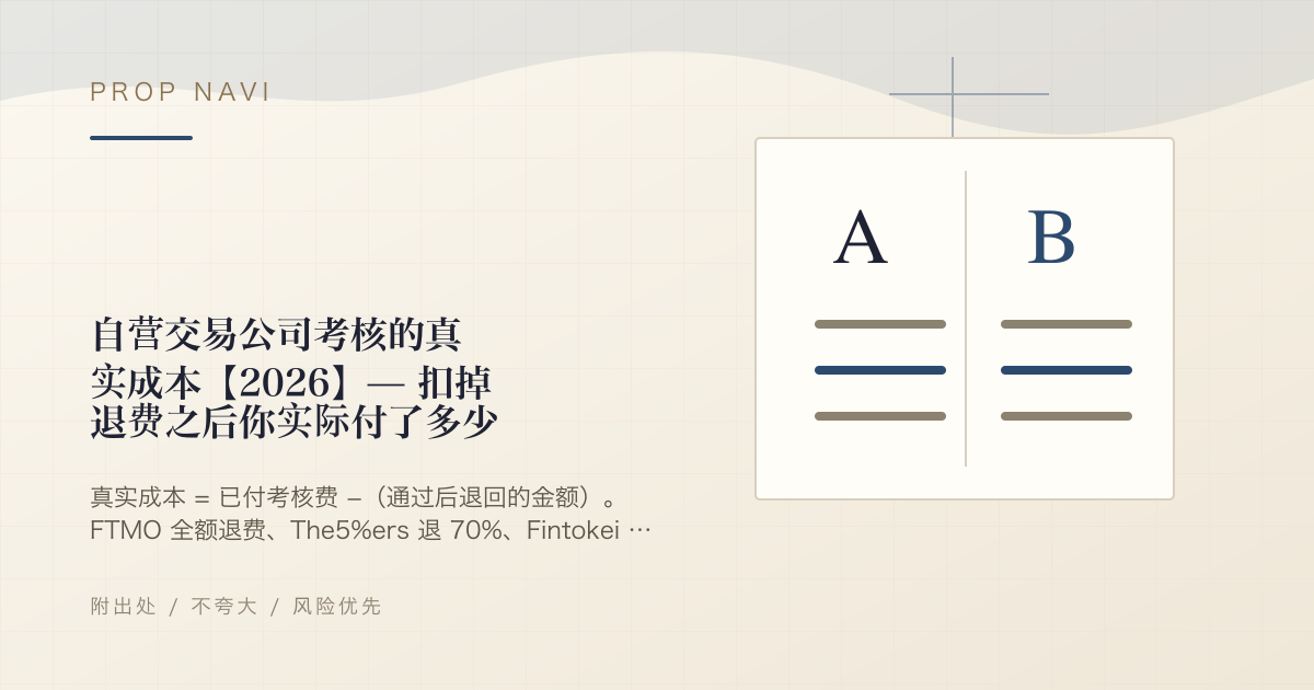自营交易公司考核的真实成本【2026】— 扣掉退费之后你实际付了多少
