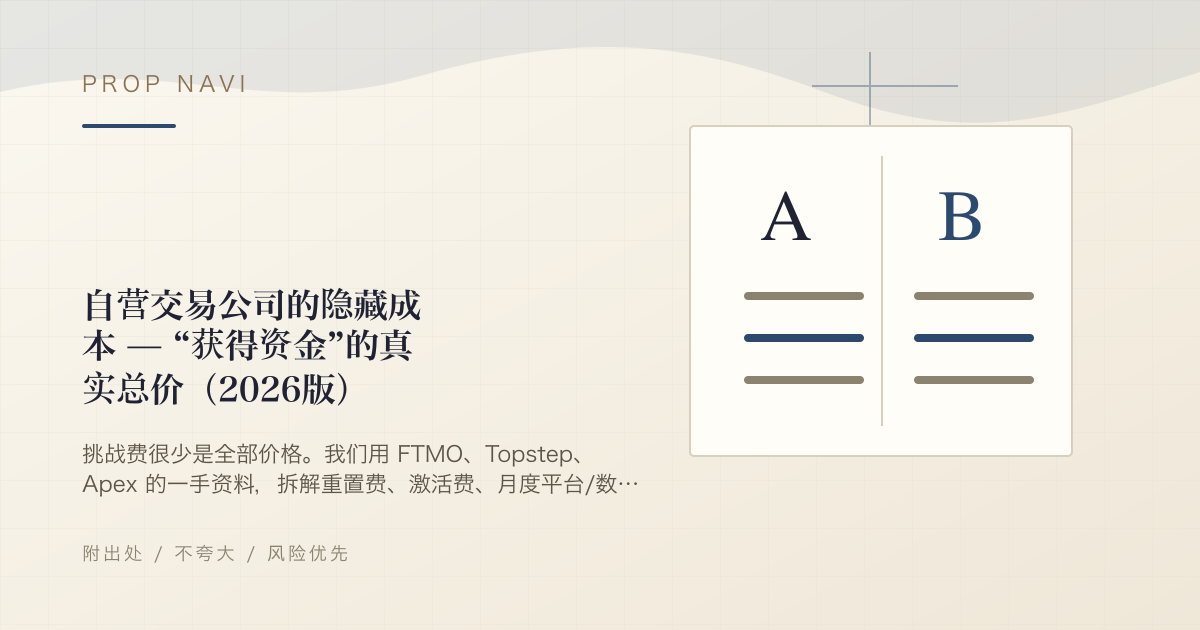 自营交易公司的隐藏成本 — “获得资金”的真实总价（2026版）