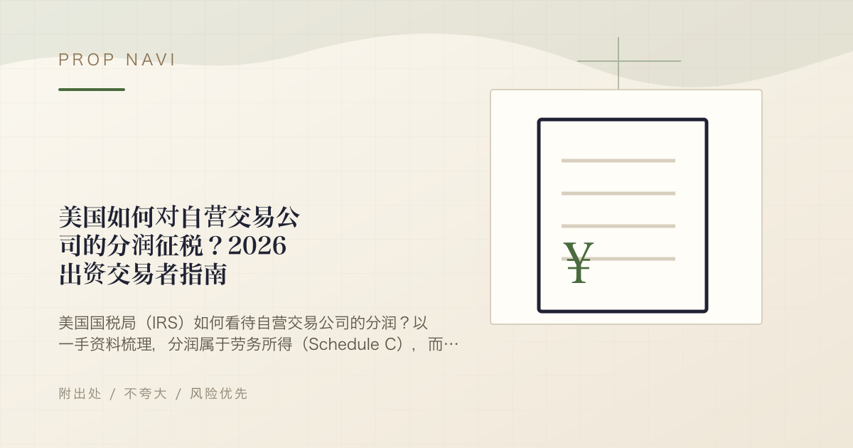 美国如何对自营交易公司的分润征税？2026 出资交易者指南