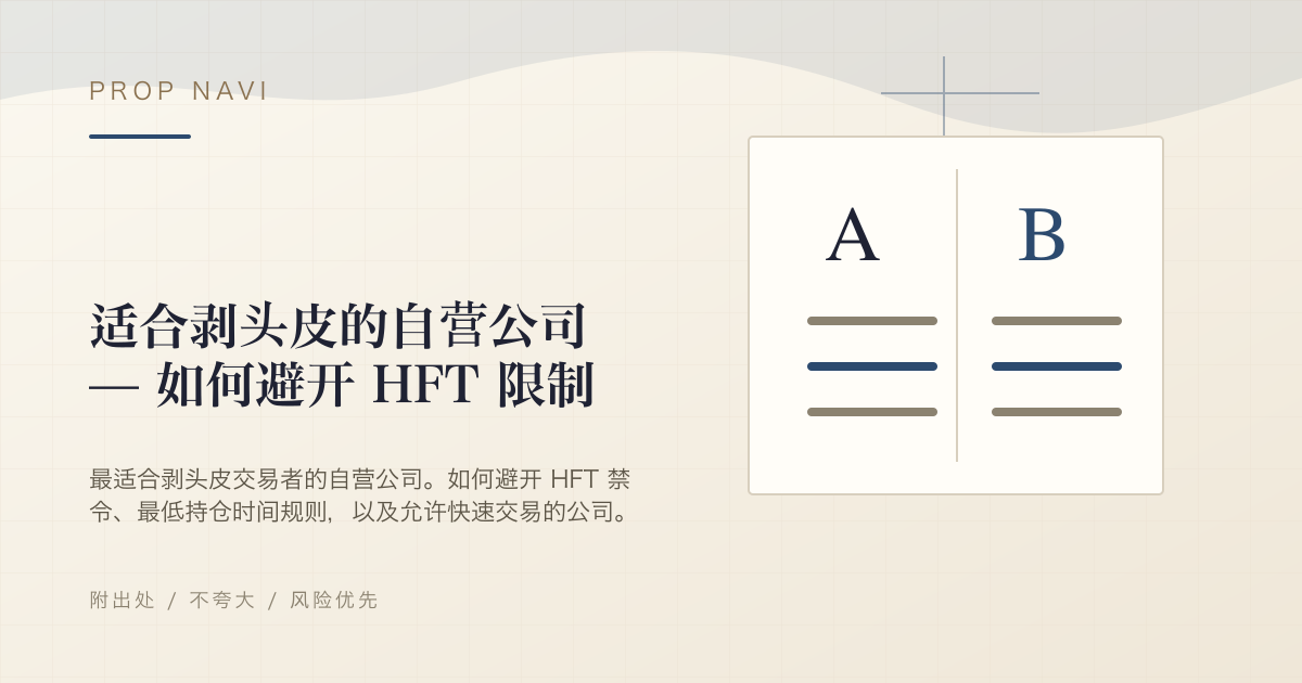 适合剥头皮的自营公司 — 如何避开 HFT 限制
