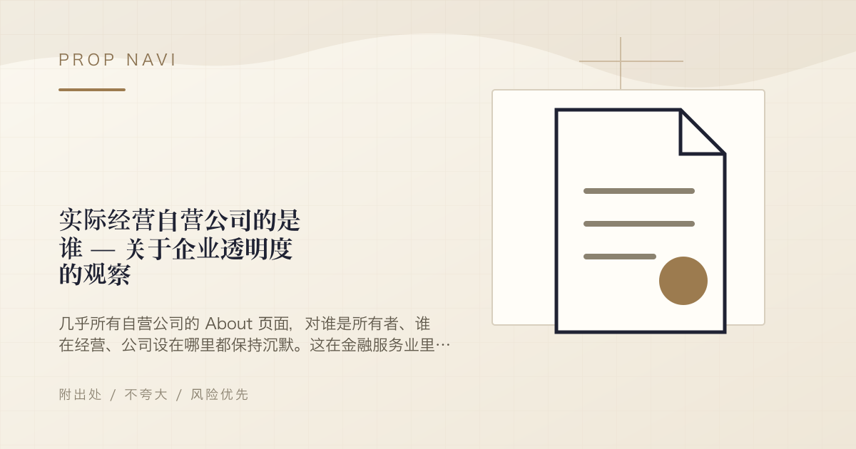 实际经营自营公司的是谁 — 关于企业透明度的观察