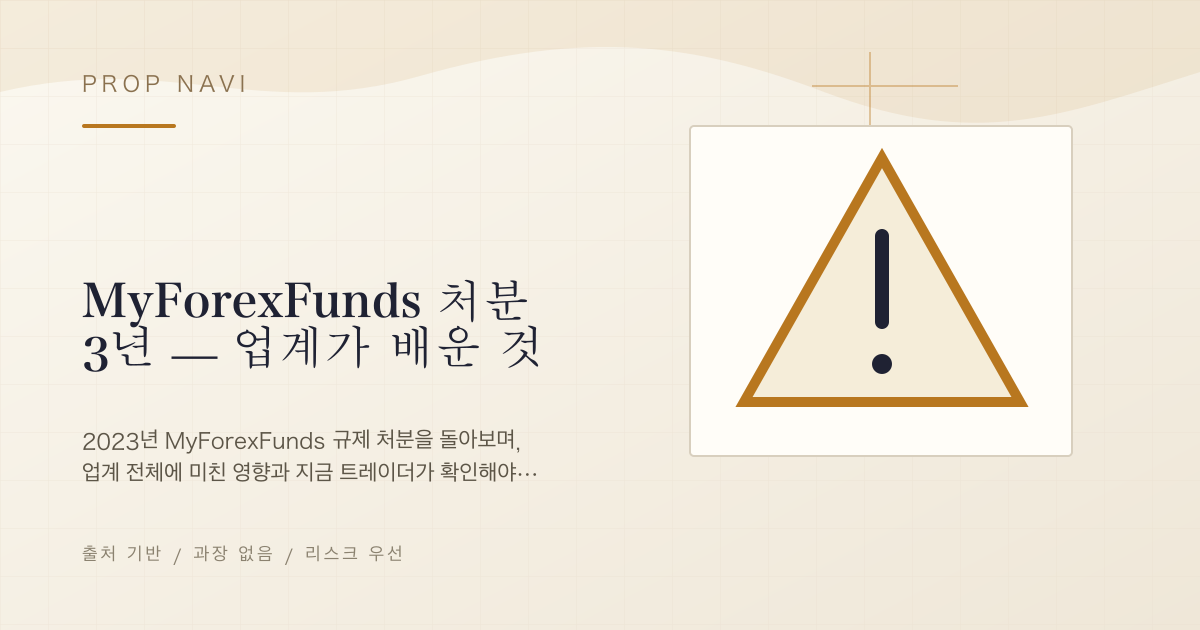 MyForexFunds 처분 3년 — 업계가 배운 것