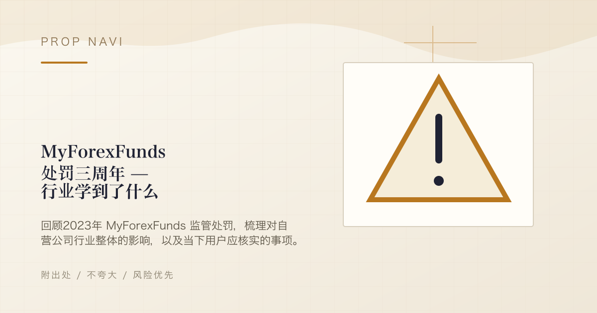 MyForexFunds 处罚三周年 — 行业学到了什么